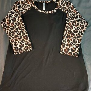 Piphany Black and Tan Raglan Graphic Tee